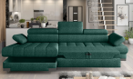 Zielony narożnik Selva Mini rozkładany 270x173cm lewy