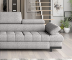 Jasnoszary narożnik rozkładany Selva Mini 270x173cm – lewy