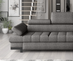 Ciemnoszary narożnik rozkładany Selva Mini 270x173cm prawostronny