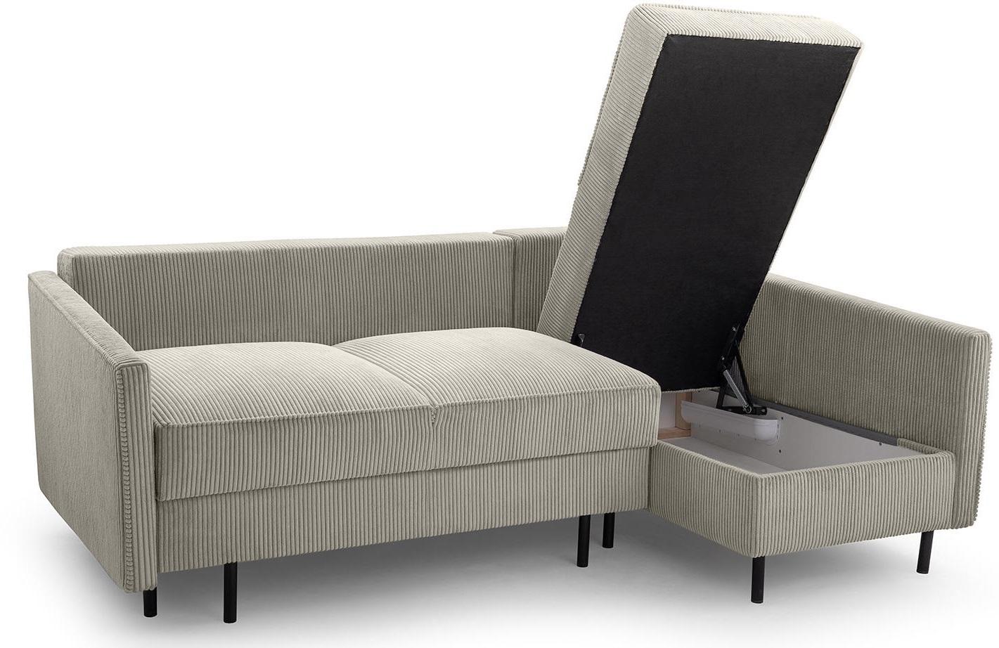 beżowa rogówka do salonu sztruksowa