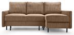 Narożnik z funkcją spania Robin 220x137cm brązowy prawy