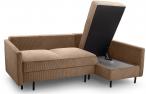 Narożnik z funkcją spania Robin 220x137cm brązowy prawy