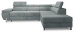 Narożnik z regulowanym podłokietnikiem Molina L 263x210cm Royal Velvet 19 szary prawy