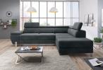 Narożnik z regulowanym podłokietnikiem Molina L 263x210cm Royal Velvet 19 szary prawy