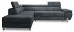 Narożnik z funkcją spania Molina L 263x210 cm Royal Velvet 20 – ciemny szary lewy