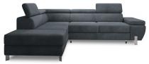 Narożnik z funkcją spania Molina L 263x210 cm Royal Velvet 20 – ciemny szary lewy