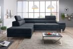 Narożnik z funkcją spania Molina L 263x210 cm Royal Velvet 20 – ciemny szary lewy