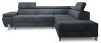 Narożnik z regulowanym podłokietnikiem Molina L 263x210 cm Royal Velvet 20 – ciemny szary prawy