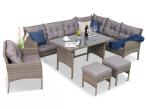 Technorattanowe meble ogrodowe narożne Perata Corner Dark Grey