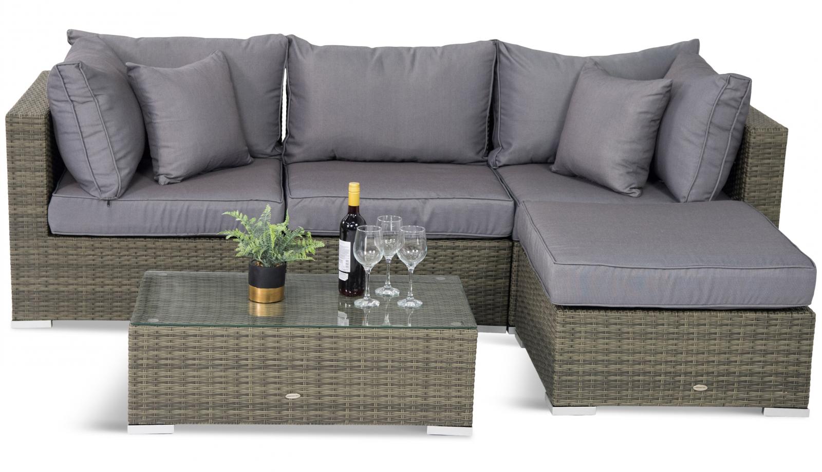 szare meble ogrodowe technorattanowe na taras