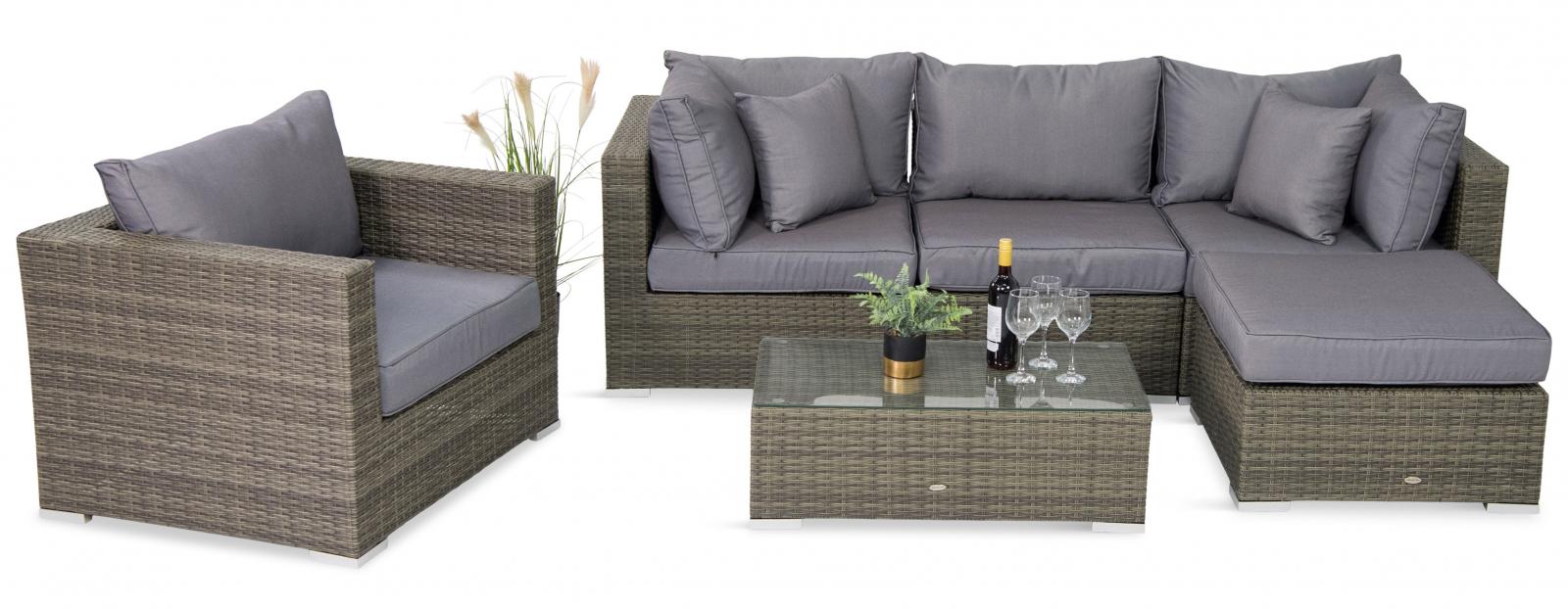 szare meble ogrodowe technorattanowe na taras