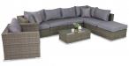 Meble ogrodowe wypoczynkowe z szarego technorattanu Nilamito VIII Melange Grey + fotel