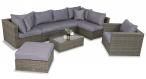 Meble ogrodowe wypoczynkowe z szarego technorattanu Nilamito VIII Melange Grey + fotel