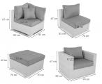 Meble z technorattanu NILAMITO VIII Light Grey + fotel