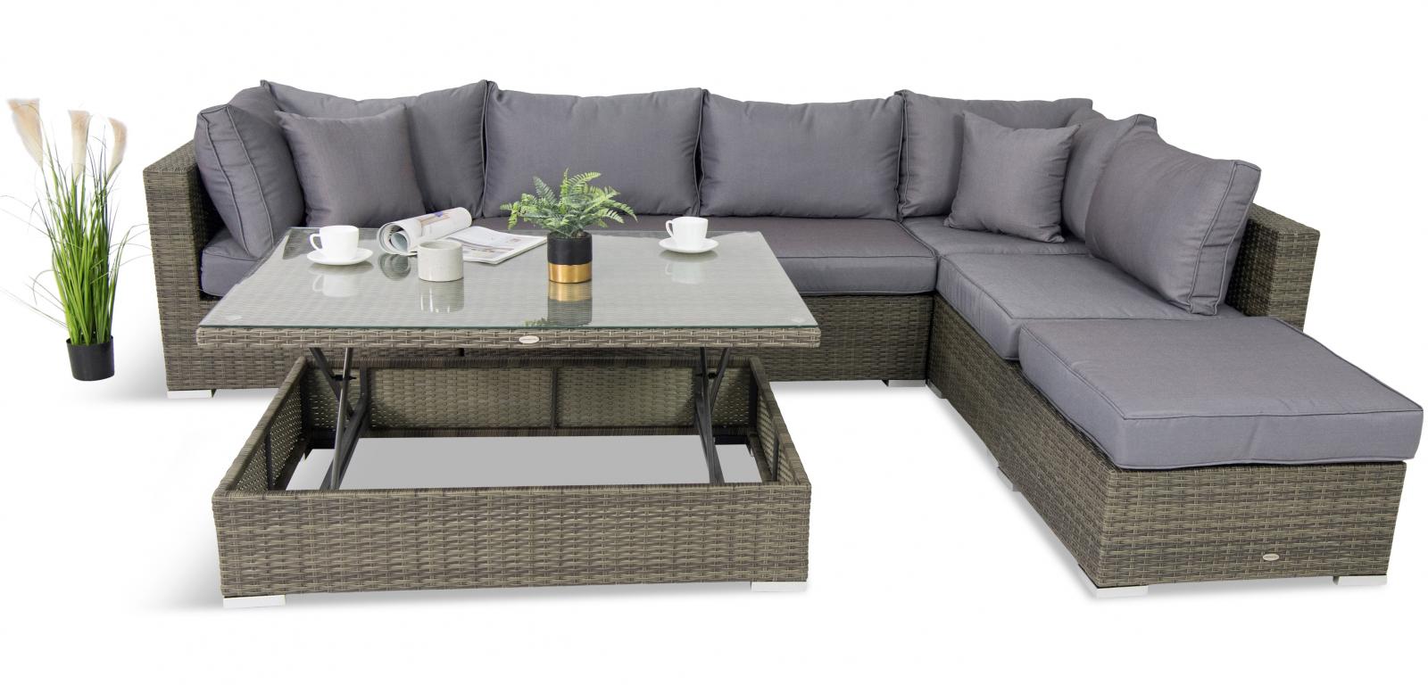 szare meble ogrodowe technorattanowe na taras