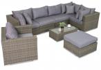 Modułowe meble ogrodowe dla 7 osób technorattan Nilamito IX Melange Grey + fotel