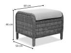 Pufa technorattanowa Laritto - Creme - 2szt