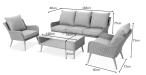 Komplet mebli technorattanowych na 5 osób Cioso - Grey