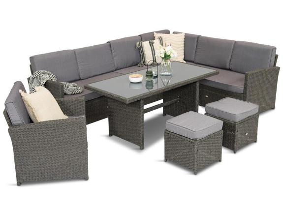 Set de mobilier din tehnorattan cu fotoliu Cofete - Antracit