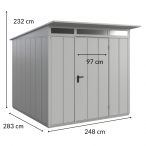 Domek ogrodowy metalowy Hormann - Berry Modern 238x238cm Typ 1