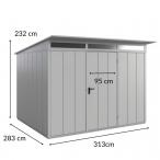 Metalowy domek ogrodowy Hormann - Berry Modern 303x238cm Typ 3