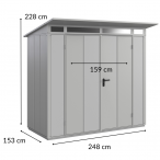 Domek narzędziowy Hormann Berry Modern 238x108cm Typ 1 podwójne drzwi