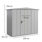 Domek ogrodowy blaszany Hormann - Berry Modern 238x108cm Typ 1 - dwuspadowy dach