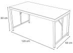 Stół obiadowy ze szklanym blatem 120x60cm Trapeno Grey
