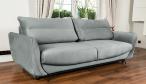 Jasnoszara welurowa sofa rozkładana na nóżkach Silva 236cm - Nube 03