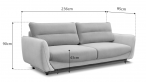 Grafitowa welurowa sofa 236cm z funkcją spania i pojemnikiem Silva - Nube 06