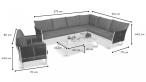 Szary narożnik ogrodowy rope style 283x218cm z fotelem Tussen Sju - Off White / Light Grey