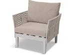 Szary narożnik ogrodowy rope style 283x218cm z fotelem Tussen Sju - Off White / Light Grey