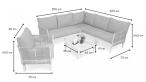 Modułowe meble ogrodowe z fotelem rope style Tussen Fem - Off White / Light Grey