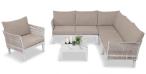 Modułowe meble ogrodowe z fotelem rope style Tussen Fem - Off White / Light Grey