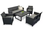 Set terasa / mobilier gradina Furnivo KTL7, pentru 7 persoane, plastic, gri