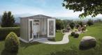 Domek ogrodowy metalowy Europa 4 Biohort 244x228cm kwarcowy szary