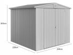 Domek ogrodowy metalowy Europa 4 Biohort 244x228cm kwarcowy szary