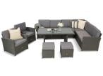 Duży technorattanowy narożnik 250x190cm z fotelami Cofete Plus – Anthracite