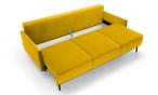Żółta sofa Solo welurowa z funkcją spania 212x97 cm - Solo 257