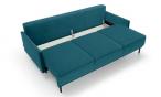 Welurowa Sofa Solo rozkładana z pojemnikiem 212x97 cm Solo 260 - petrol