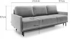 Welurowa Sofa Solo rozkładana z pojemnikiem 212x97 cm Solo 260 - petrol
