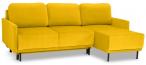Welurowy narożnik Solo z funkcją spania uniwersalny 212x142cm Solo 257 - żółty