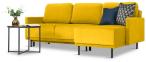 Welurowy narożnik Solo z funkcją spania uniwersalny 212x142cm Solo 257 - żółty