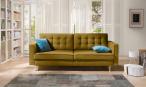 Welurowa sofa rozkładana Tivoli 224x97cm Riviera 41 - żółty 