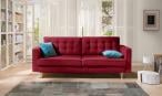 Bordowa sofa Tivoli z funkcją spania i schowkiem 224x97cm Riviera 61