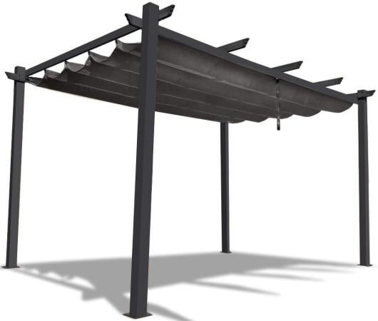 Pergolă terasă Kirn 3x4 aluminiu - Gri