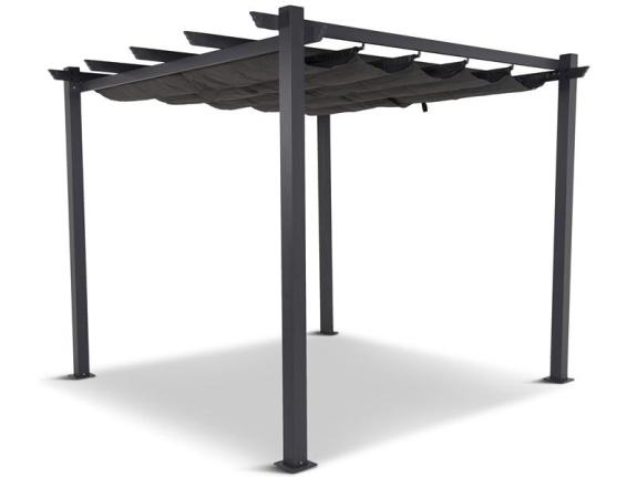 Pergolă de grădină Kirn 3x3 aluminiu - Gri