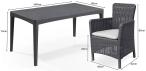 Zahradní sestava TG8 Furnivo v grafitové barvě stůl + 8 židlí - wymiary