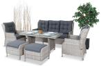 Komplet mebli tarasowych z regulowanymi fotelami Laritto Dining - Creme
