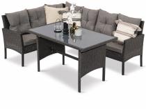 OUTLET - Narożnik z technorattanu 190x140cm z wysokim stołem Torino Corner Anthracite